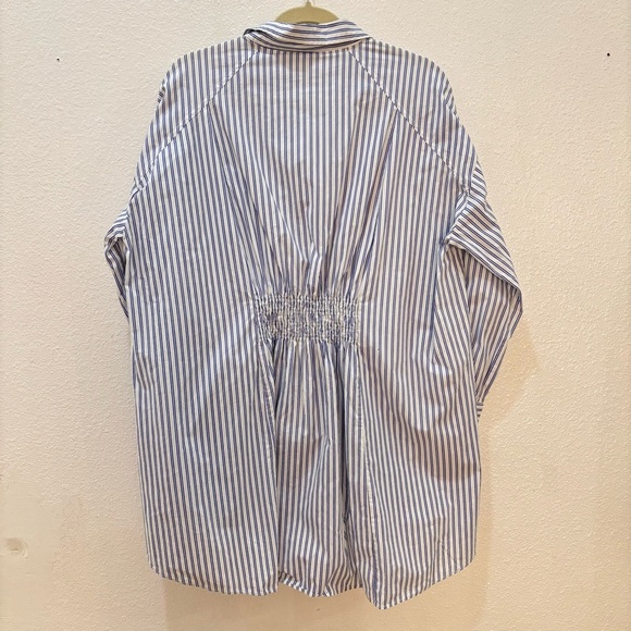 Walter Baker | Vivian blue and white stripe long sleeve button up shirt - Picture 3 of 5